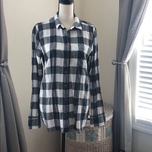 J crew white and blank buffalo plaid button down